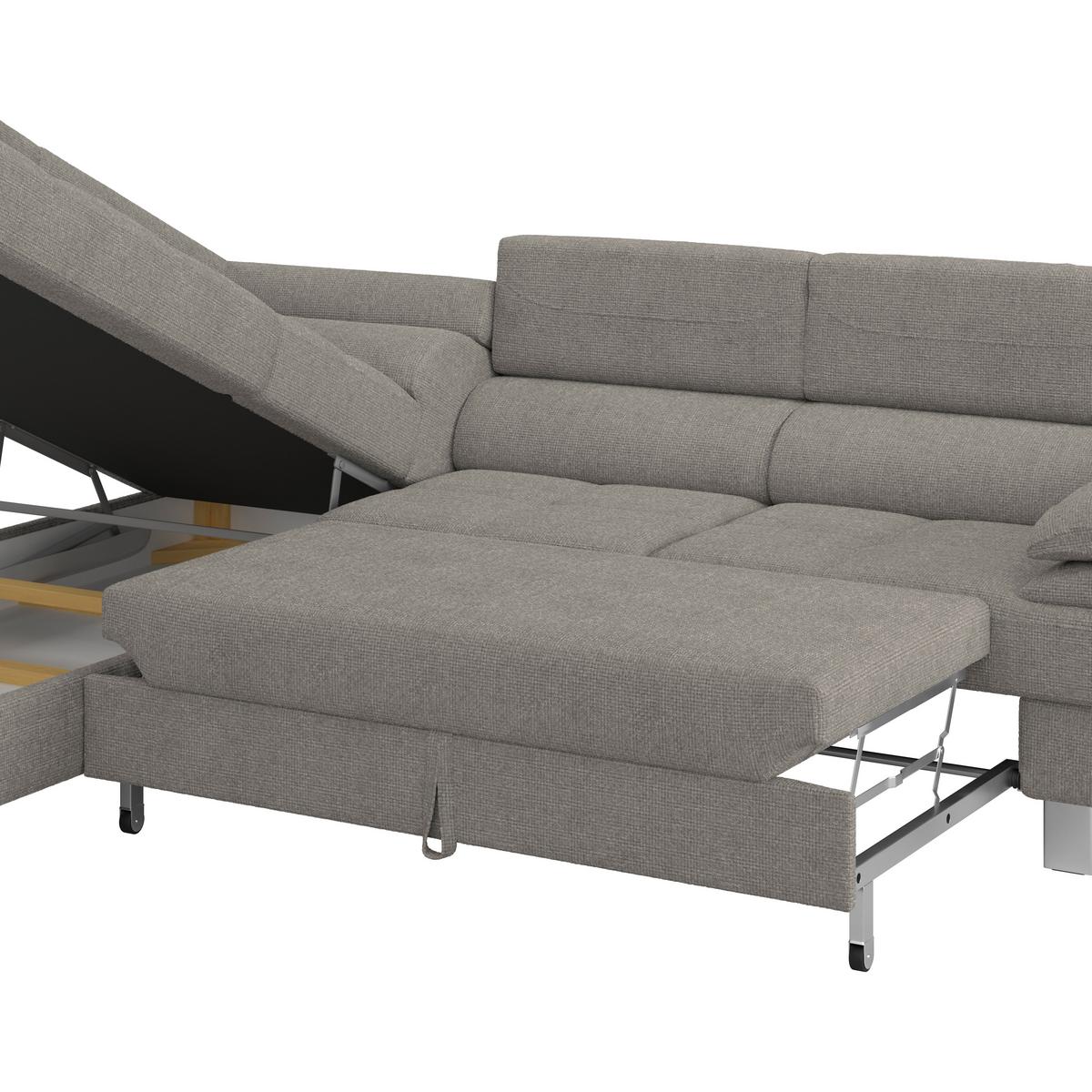Ecksofa Savona - Graubraun, MODERN, Textil (230/270cm) - Ondega
