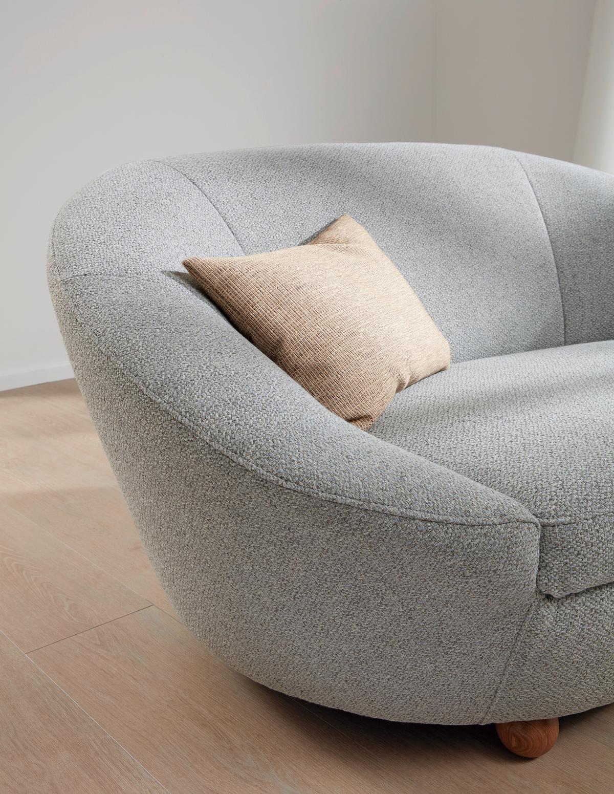 2-Sitzer-Sofa Looks Iv - Eichefarben/Grau, Design, Textil (178/82/114cm) - LOOKS by W.Joop