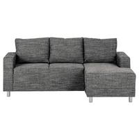 Ecksofa Grenwood Dunkelgrau S: 200x144 cm - Chromfarben/Dunkelgrau, Design, Textil (200/144cm) - MID.YOU