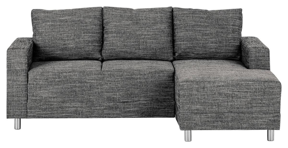 Ecksofa Grenwood Dunkelgrau S: 200x144 cm - Chromfarben/Dunkelgrau, Design, Textil (200/144cm) - MID.YOU