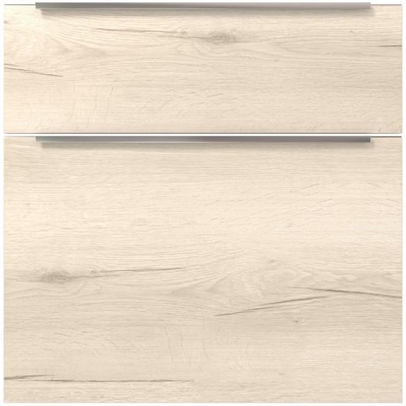 Badmöbel-set 4-tlg. Singapur B: Ca. 240 Cm Weiß/eiche Dekor - Eichefarben/Weiß, Holzwerkstoff (240cm) - Vertico