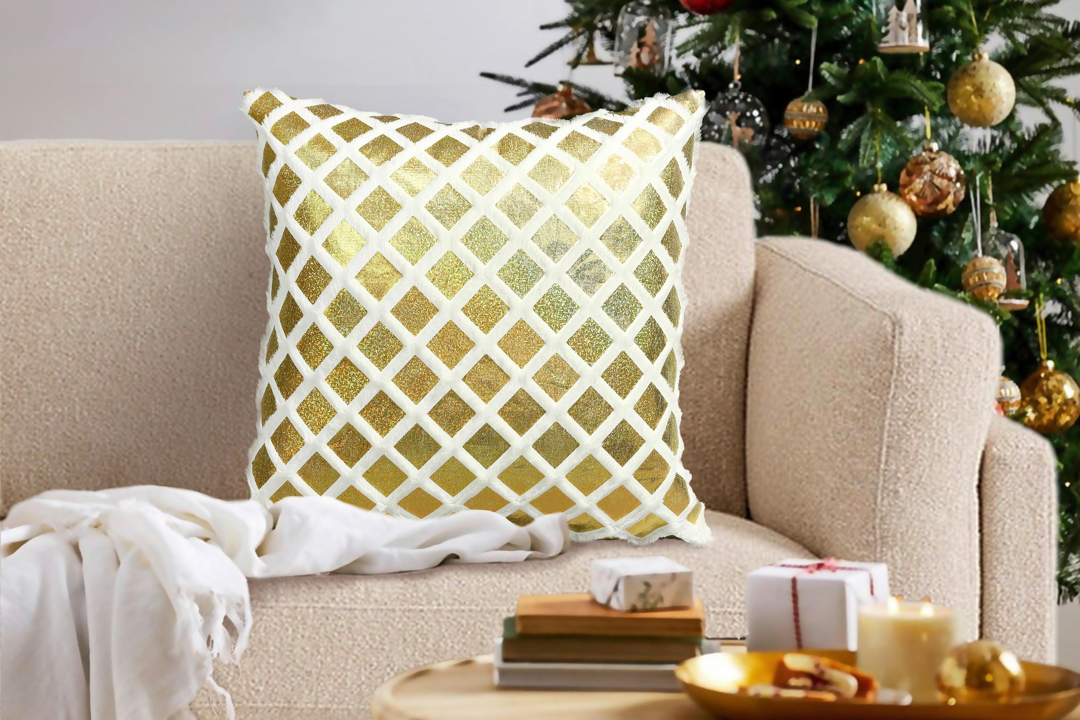 Zierkissen Peaches - Goldfarben, MODERN, Textil (45/45cm) - Luca Bessoni