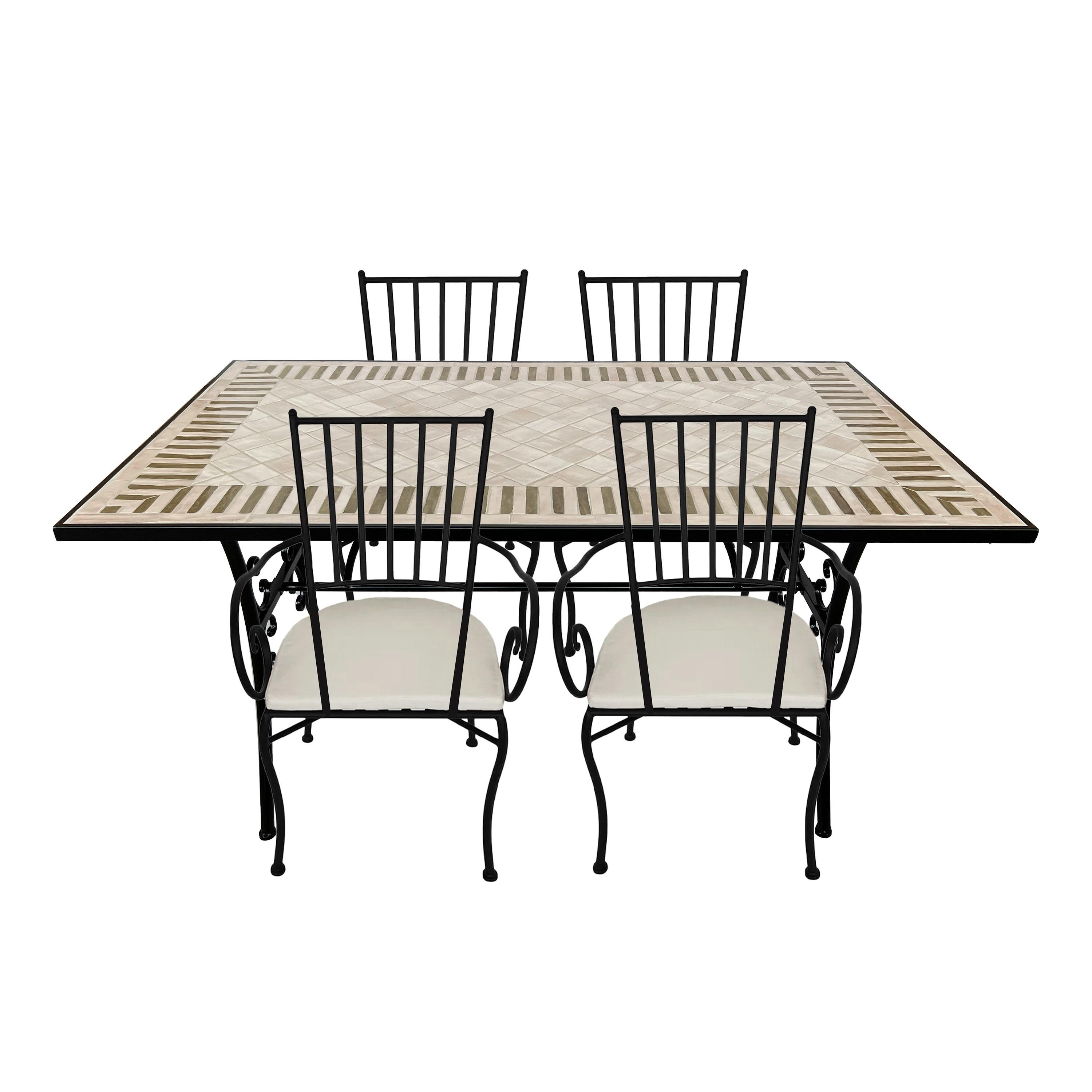 Gartenset Leonie Toscane - Creme/Schwarz, LIFESTYLE, Keramik/Metall (140/80/75cm) - Ambia Garden