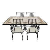 Gartenset Leonie Toscane - Creme/Schwarz, LIFESTYLE, Keramik/Metall (140/80/75cm) - Ambia Garden