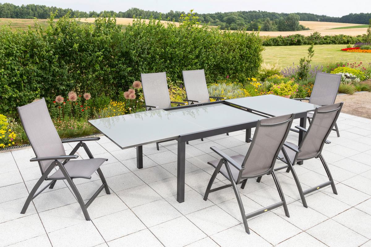 Gartenset Vicenza - Graphitfarben/Braun, MODERN, Textil/Metall - Gardenson