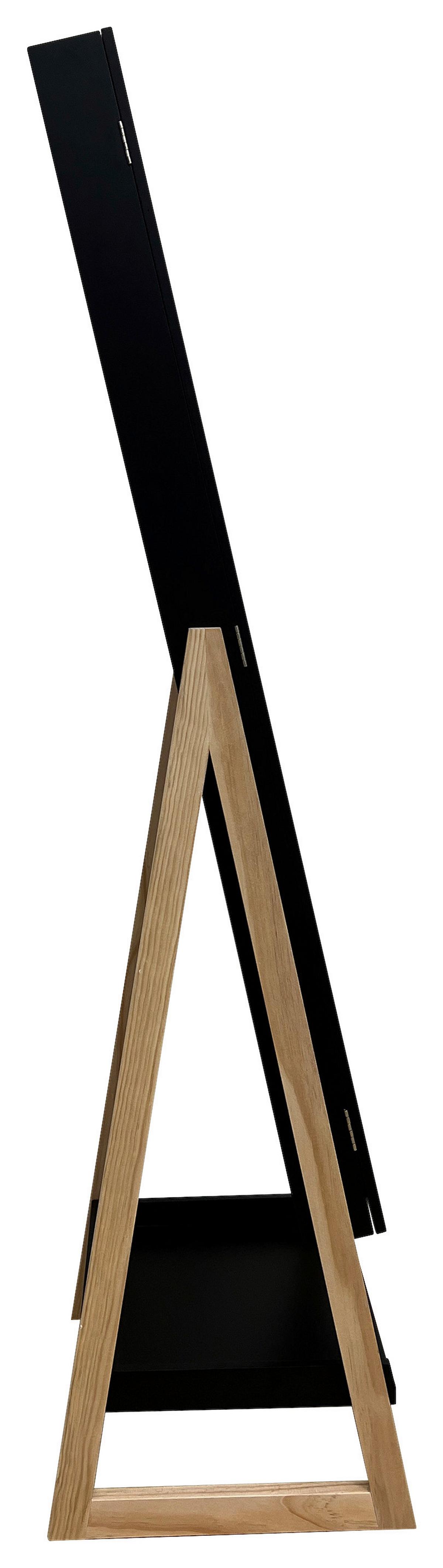 SKRINKA NA ŠPERKY VIOLA -EXKLUSIV- - čierna/prírodná farba, Modern, kov/drevo (42/145/38cm) - Mömax