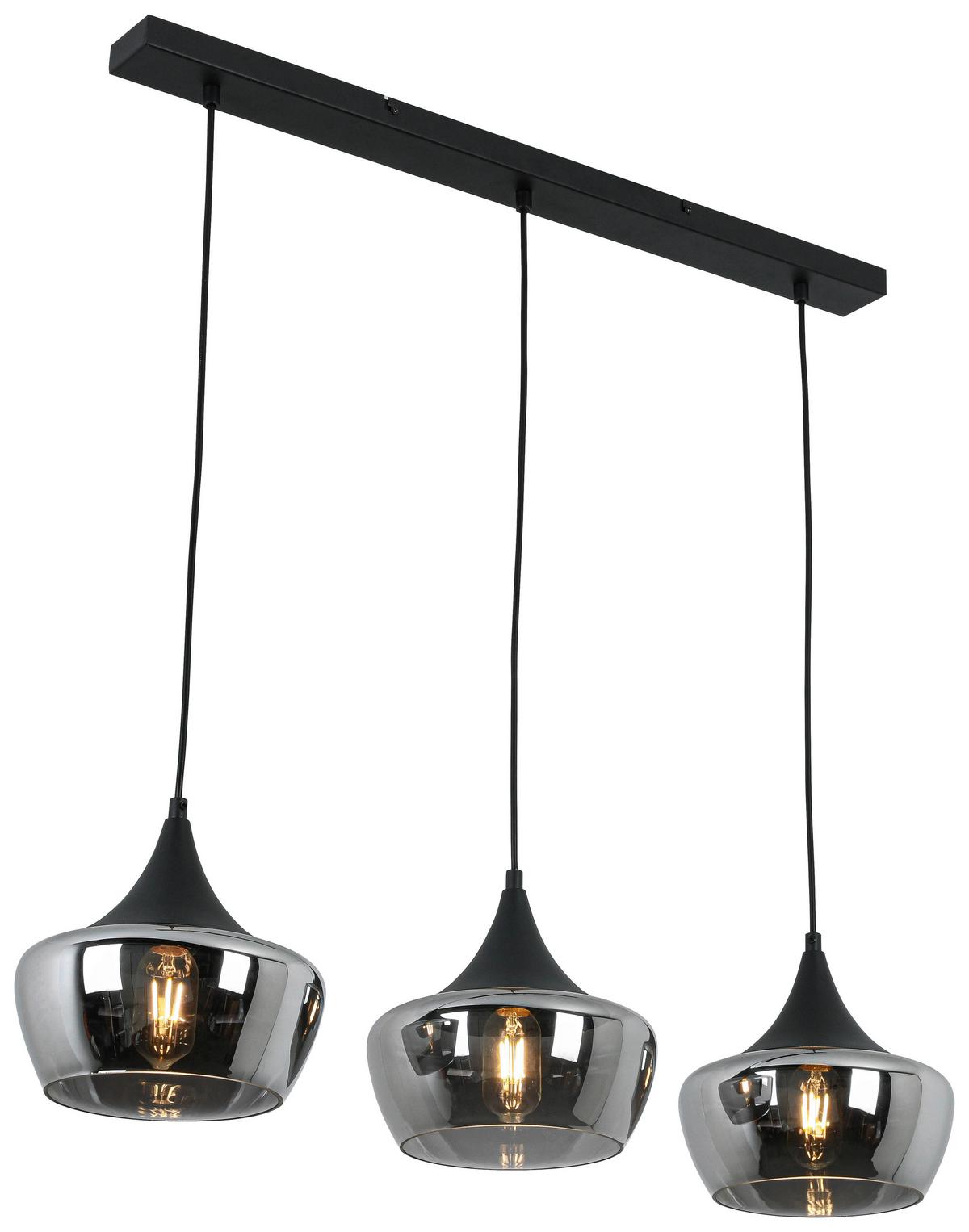 ZÁVĚSNÉ SVÍTIDLO NOR - černá/barvy chromu, Moderní, kov/plast (82/22/120cm) - Mömax