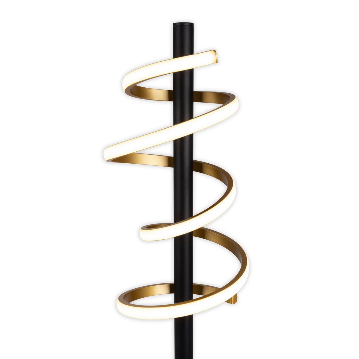 LED-Stehleuchte 2085658 - Goldfarben/Schwarz, Design, Kunststoff/Metall (22/140cm) - Näve