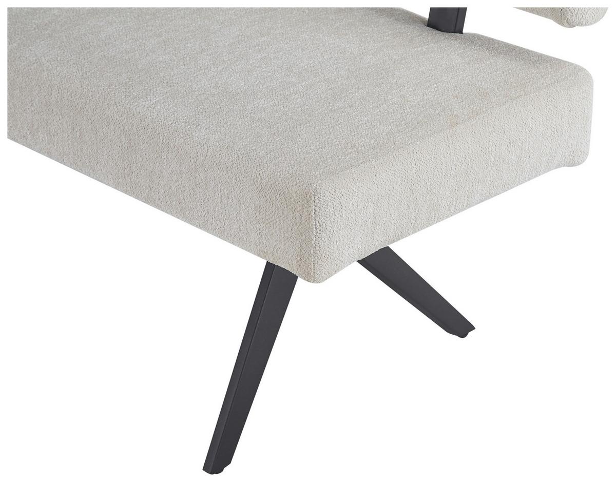 Eckbank Chios - Beige/Schwarz, KONVENTIONELL, Textil/Metall (150/190cm) - MID.YOU