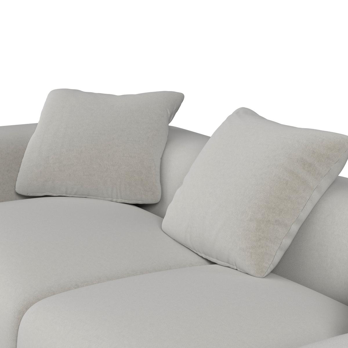 Pohovka TALIA, šedý samet, max.360 kg - šedá/přírodní barvy, Moderní, dřevo/textil (237/61/99cm) - Bessagi Home