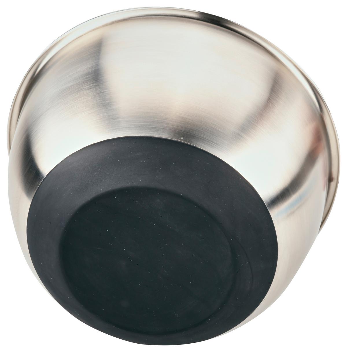Rührschüssel Edelstahlfarben/schwarz L:18cm - Edelstahlfarben/Schwarz, Basics, Kunststoff/Metall (18/18/9,8cm)