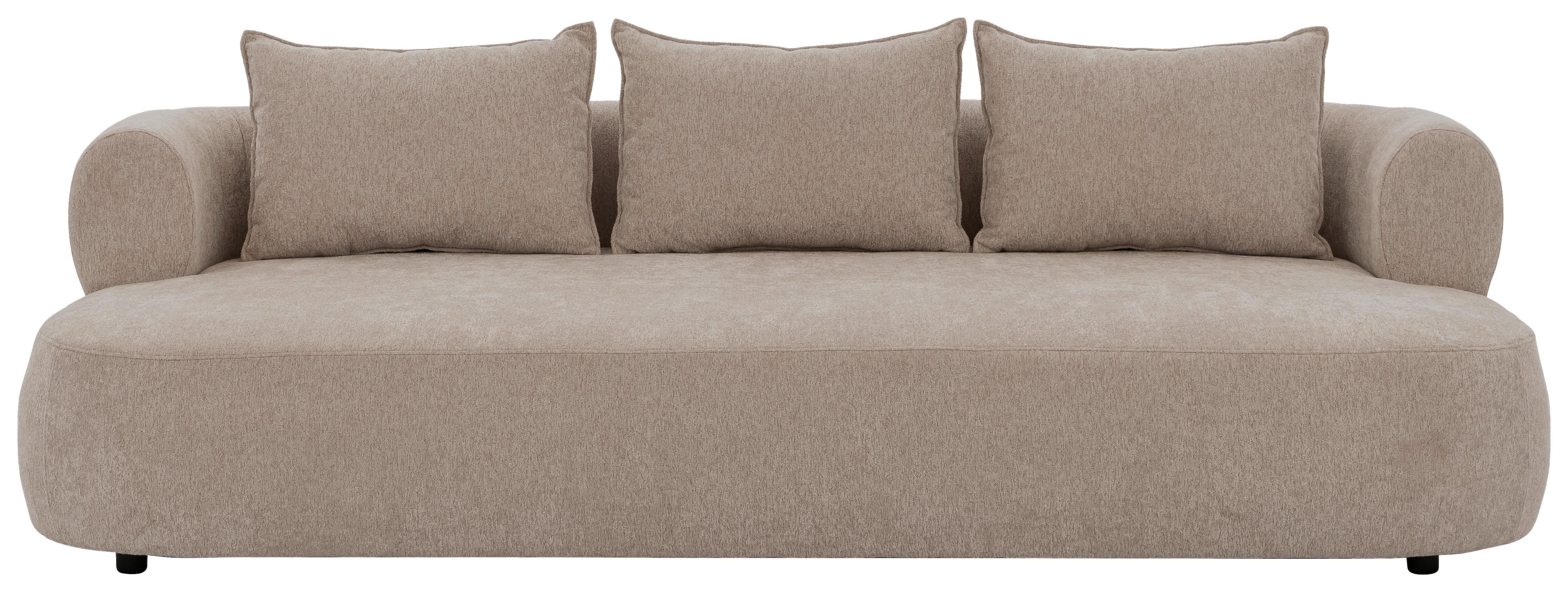 BIGSOFA Ferro Hellbraun B: 240 cm - Hellbraun/Schwarz, Design, Textil (240/76/122cm) - P & B