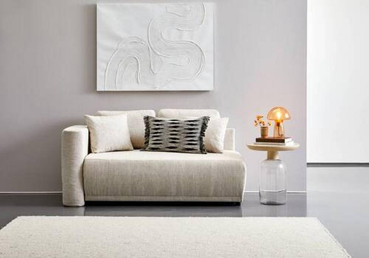Chaiselongue Nello - Sandfarben/Schwarz, KONVENTIONELL, Textil (93/73/171cm) - MID.YOU