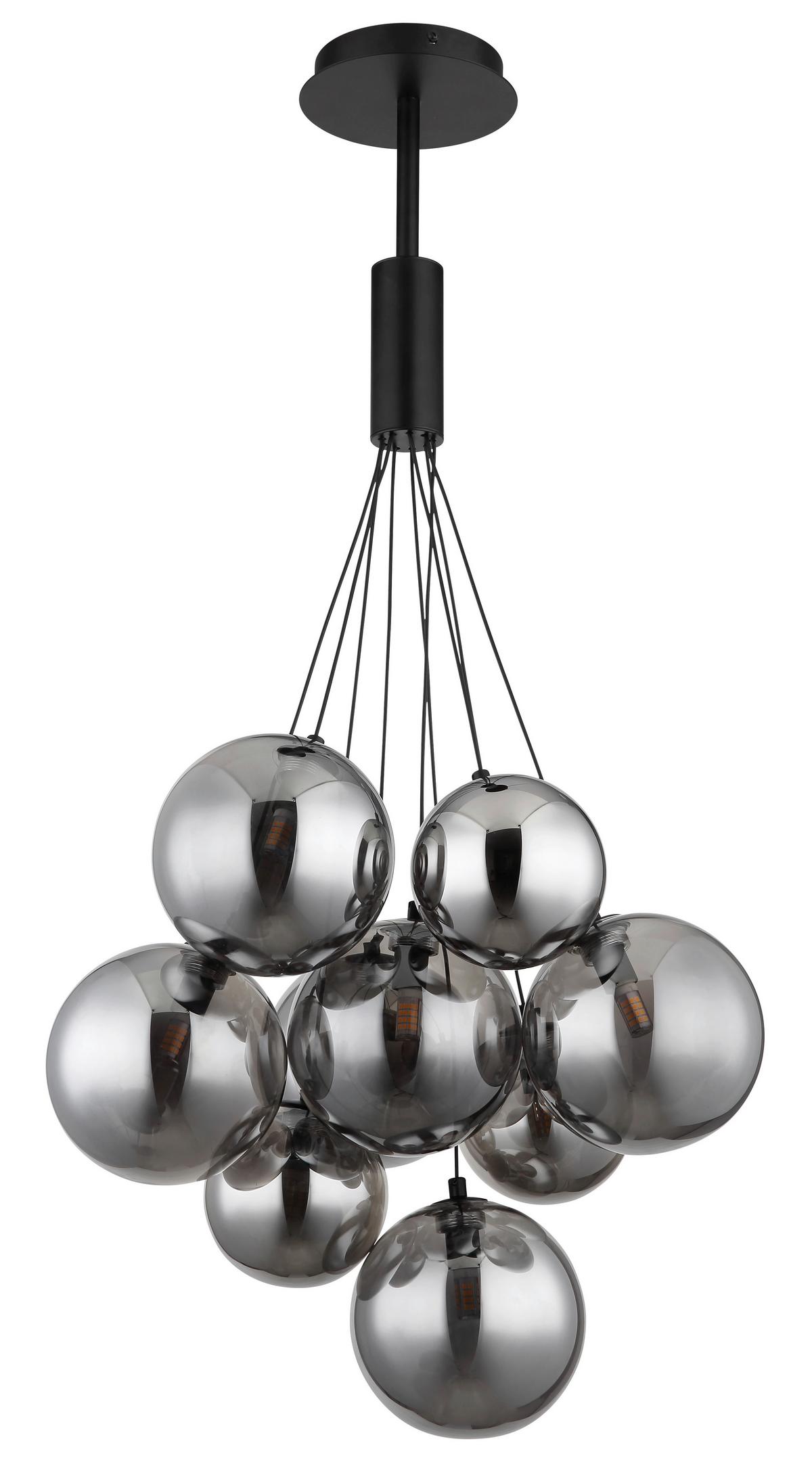 Hängeleuchte 56144-9hs - Schwarz, Design, Glas/Metall (45/90cm) - Globo