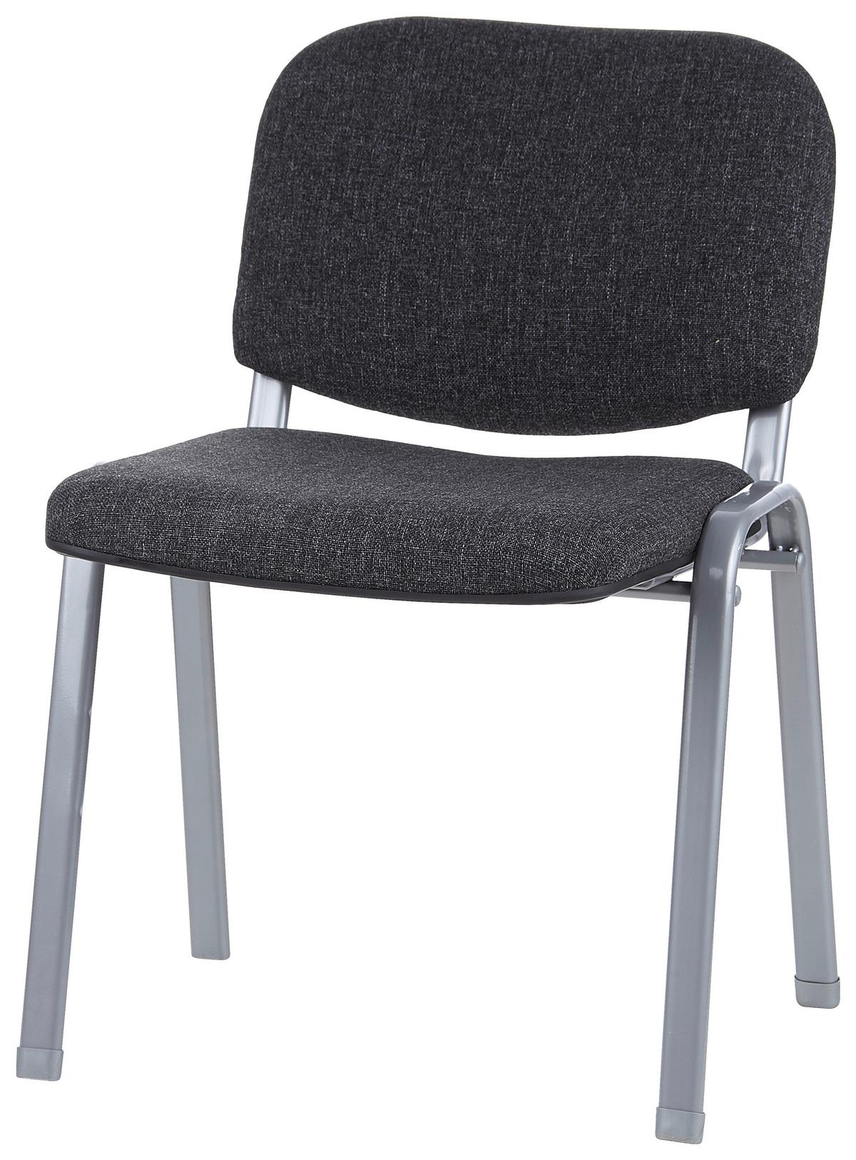 Besucherstuhl Xt 600 Stapelbar Anthrazit Bis 100 Kg - Anthrazit/Silberfarben, Basics, Textil/Metall (58/84/48cm) - MID.YOU