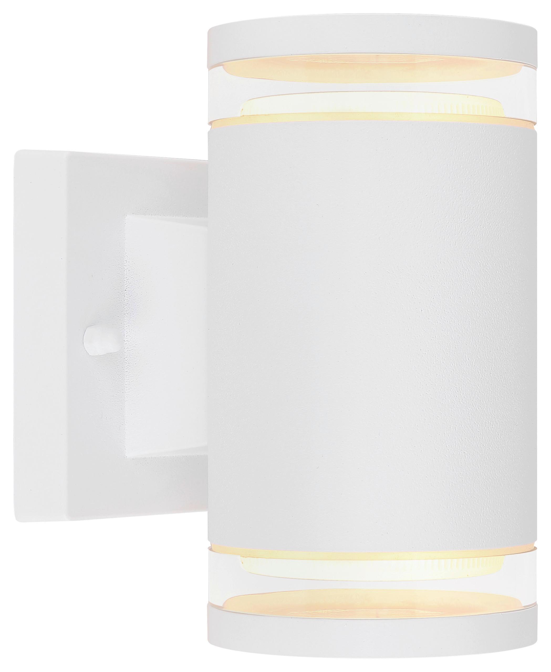 Led Außenleuchte Alcala 11 Watt Aluminium, Wandmontage - Klar/Weiß, Basics, Glas/Metall (10/16,5cm) - Globo