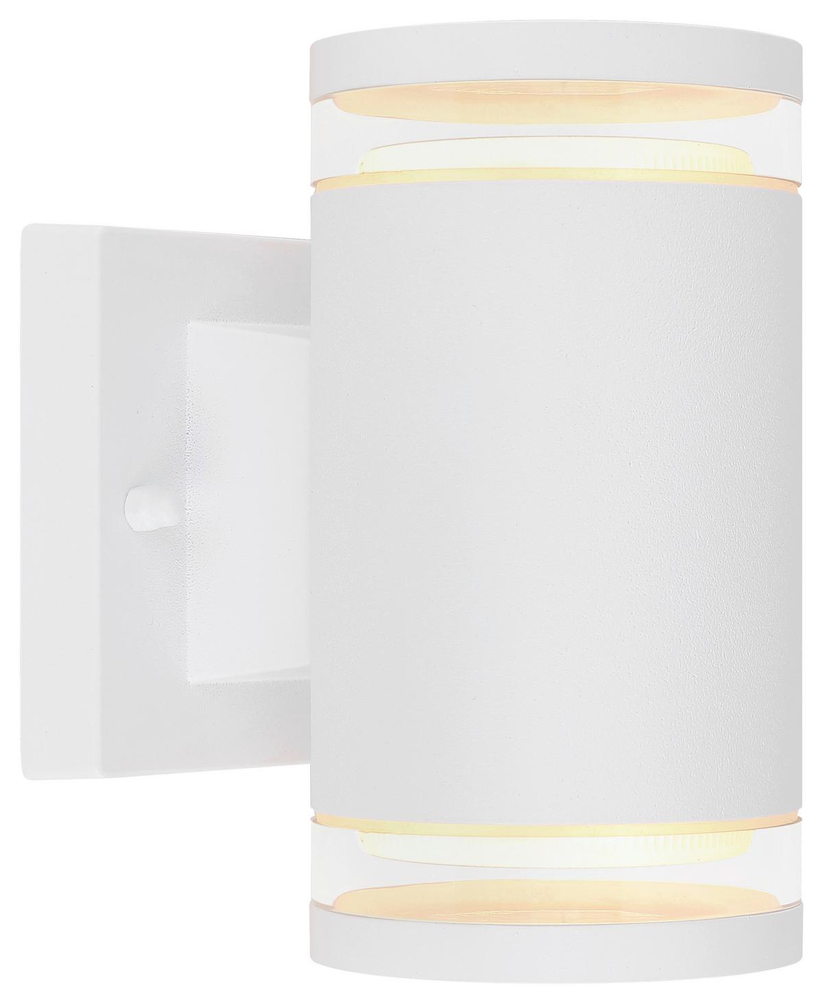 Led Außenleuchte Alcala 11 Watt Aluminium, Wandmontage - Klar/Weiß, Basics, Glas/Metall (10/16,5cm) - Globo