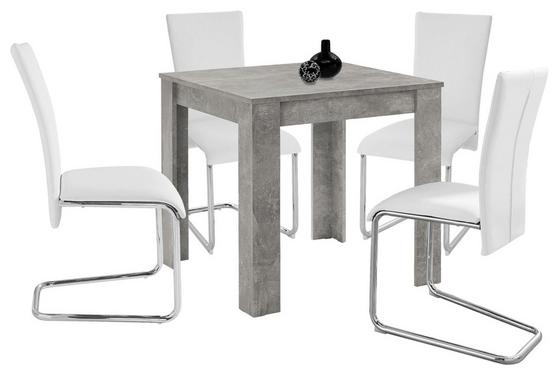 Quadratischer Esstisch mit Betonoptik Quadratischer Esstisch mit Betonoptik