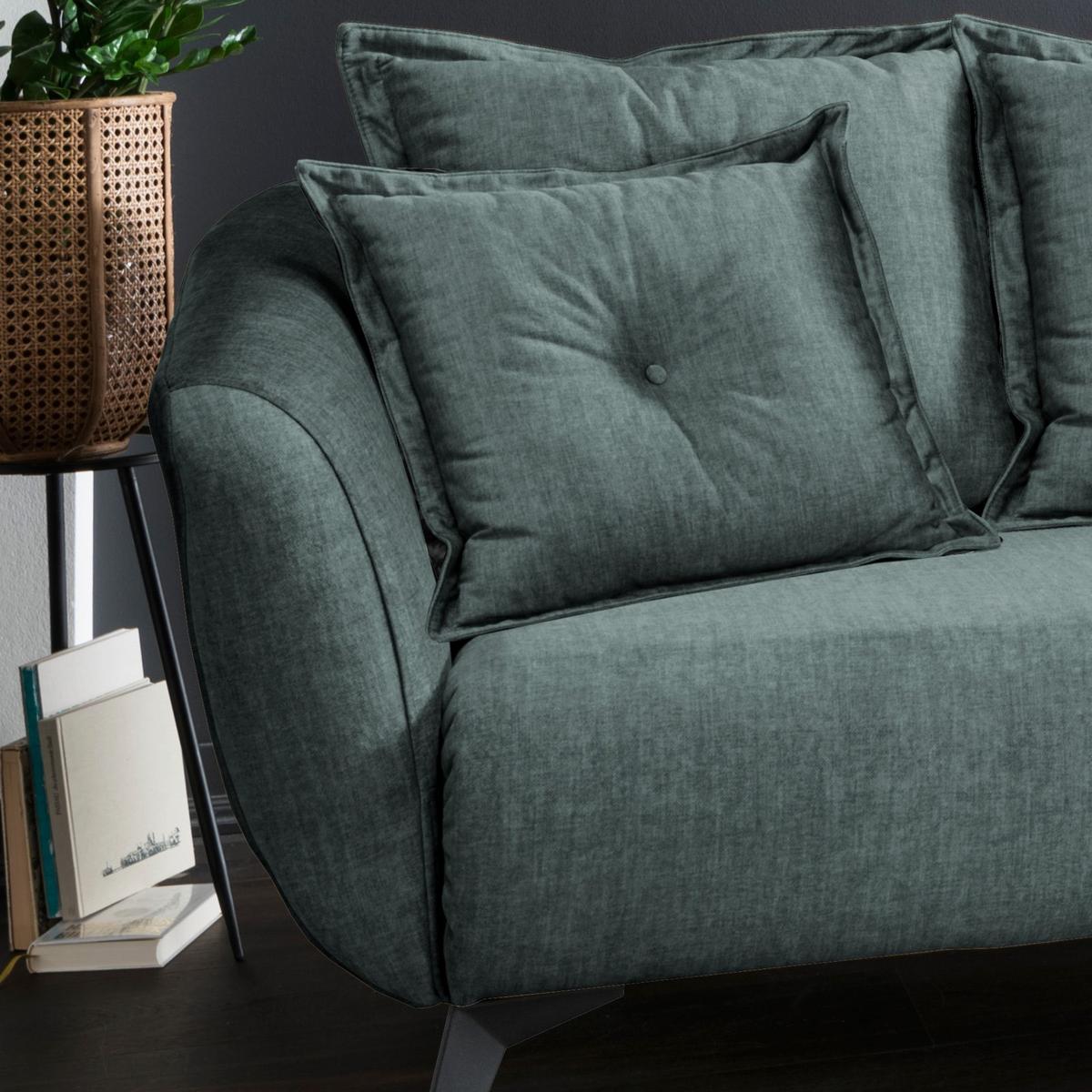 Ecksofa Baggio Mit Kissen Textil Blau/Grün - Blau/Schwarz, MODERN, Holz/Textil (277/162cm) - Livetastic