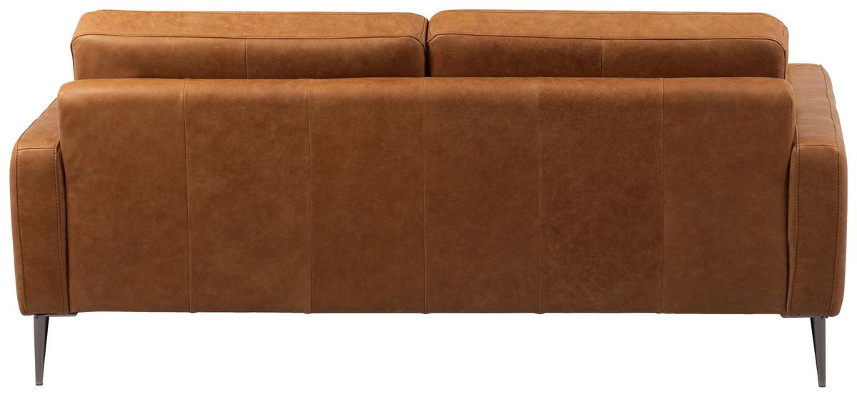 2-Sitzer-Sofa Spring, Cognac 157 cm - Cognac/Schwarzchrom, Design, Leder (157/85/92cm) - Livetastic