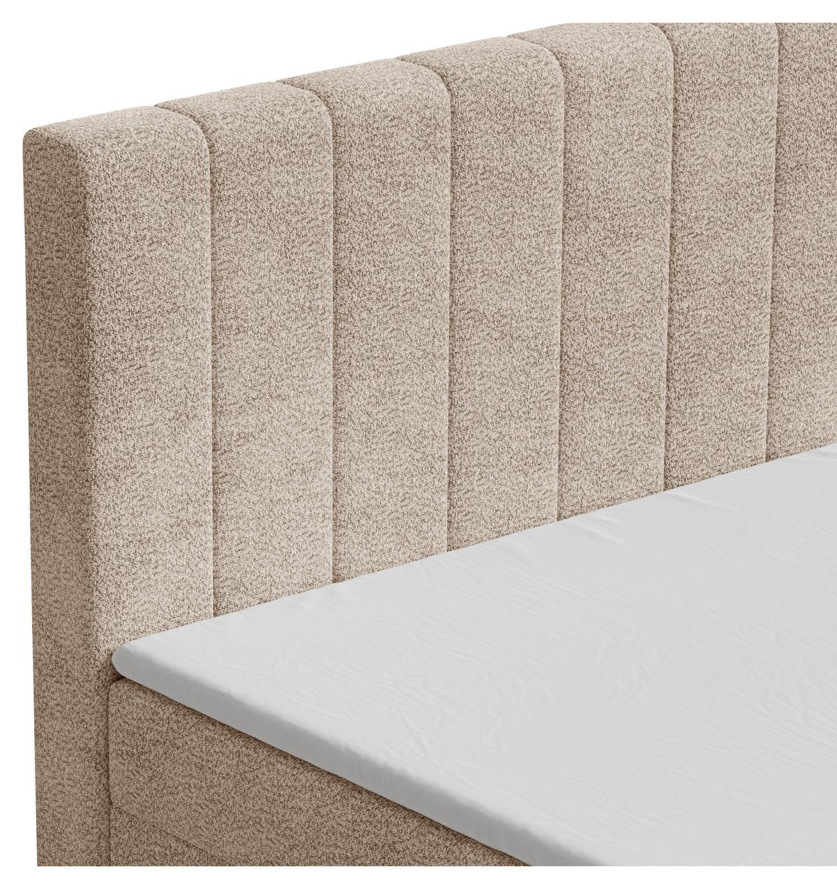 Boxbett Paris Lf: 160x200 Beige - Beige/Schwarz, MODERN, Holz/Kunststoff (160/200cm) - MID.YOU