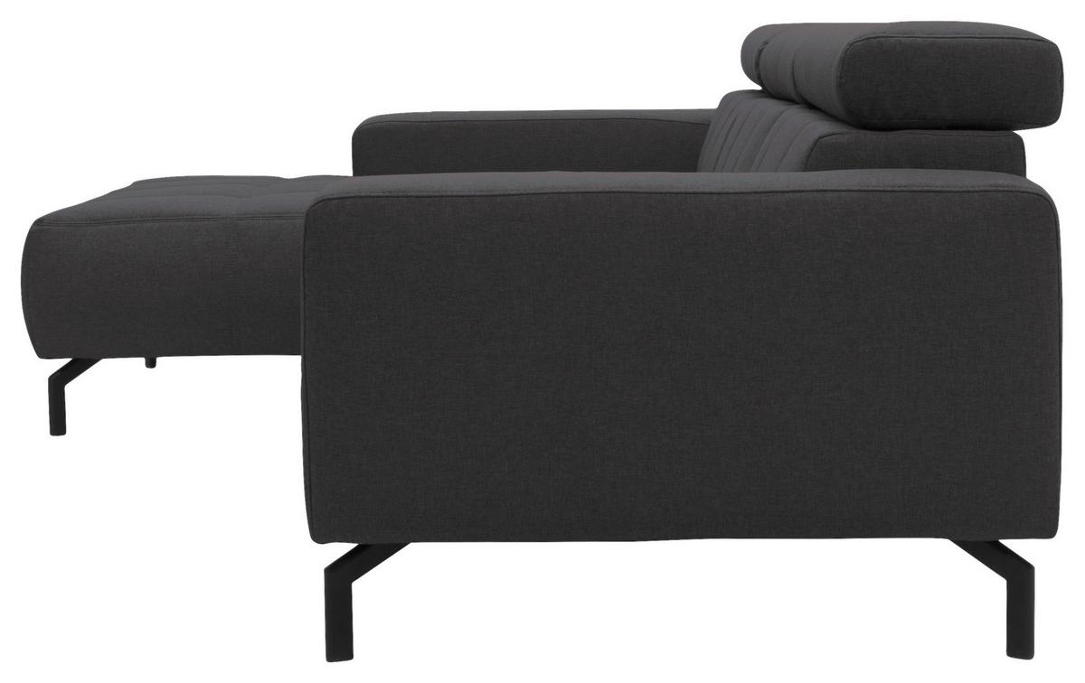 Ecksofa Cunelli Schwarz/braun Webstoff - Schwarz/Braun, Design, Textil (175/292cm) - MID.YOU