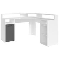 Eckschreibtisch mit Stauraum B: 139 cm Fox Antharzit/Weiß - Anthrazit/Weiß, KONVENTIONELL, Holzwerkstoff (139/139/90cm) - MID.YOU