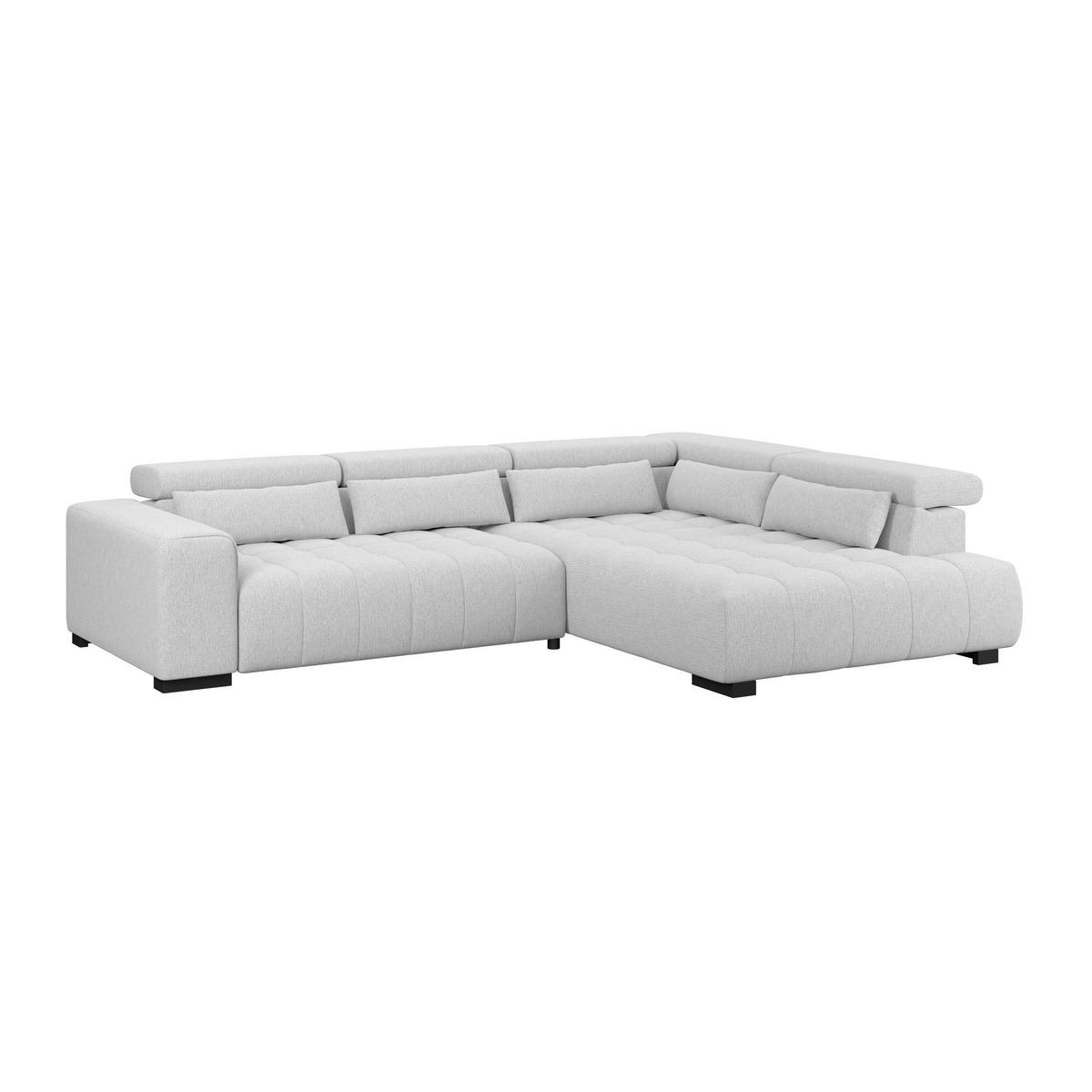 Ecksofa Matera Hellgrau S: 311x226cm - Hellgrau/Schwarz, Trend, Textil (311/226cm)