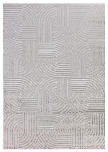Dizajnový koberec 140x200 cm, nízky vlas - strieborný - strieborná, Design, textil (140/200cm)