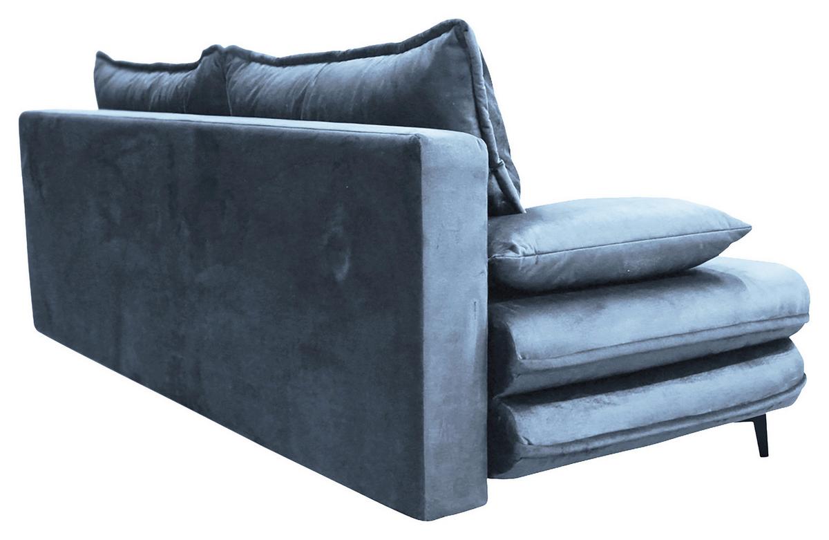 Schlafsofa Look Hellblau inkl.bettkasten+schlaffunktion - Schwarz/Hellblau, Design, Textil (217/73/86/106cm) - MID.YOU