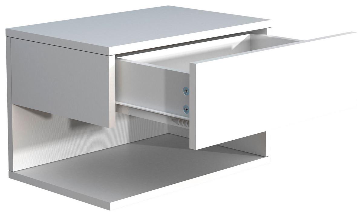 Nachtkästchen USAl XL B: 45 cm Weiß - Weiß, MODERN, Holzwerkstoff (45/30/32cm) - MID.YOU
