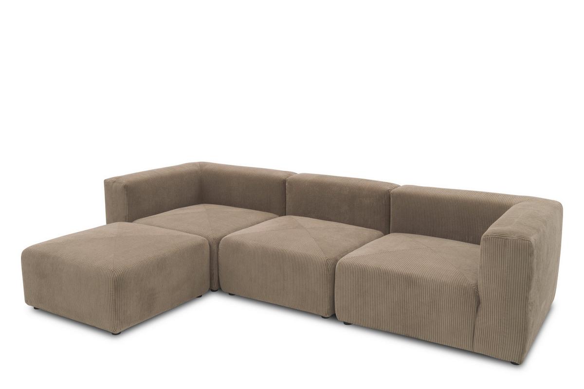 Ecksofa Schlammfarben B: 301 Cm - Schlammfarben/Schwarz, Design, Textil (301/69/193cm) - MID.YOU
