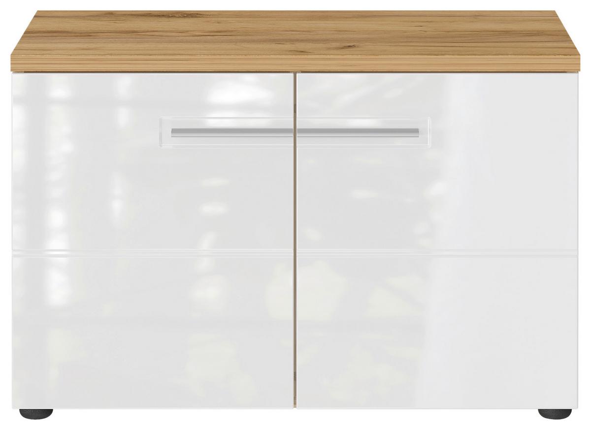 Schuhbank Aledo Weiß B: 75 cm - Eichefarben/Weiß, MODERN, Holzwerkstoff (75/50/41cm) - Germania