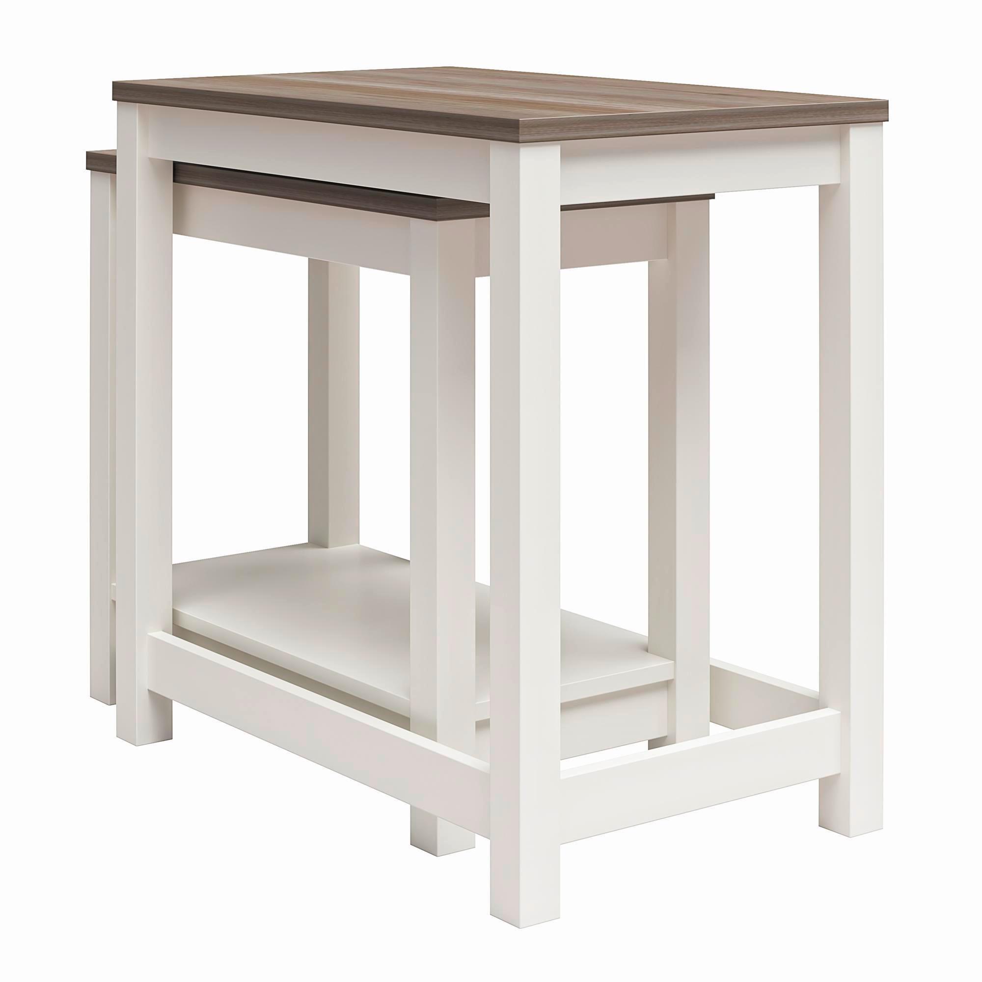 Beistelltisch Chapel Hill Weiß/ Eiche Dekor B 38 cm - Eichefarben/Weiß, Design, Holzwerkstoff (38/60/61cm) - MID.YOU