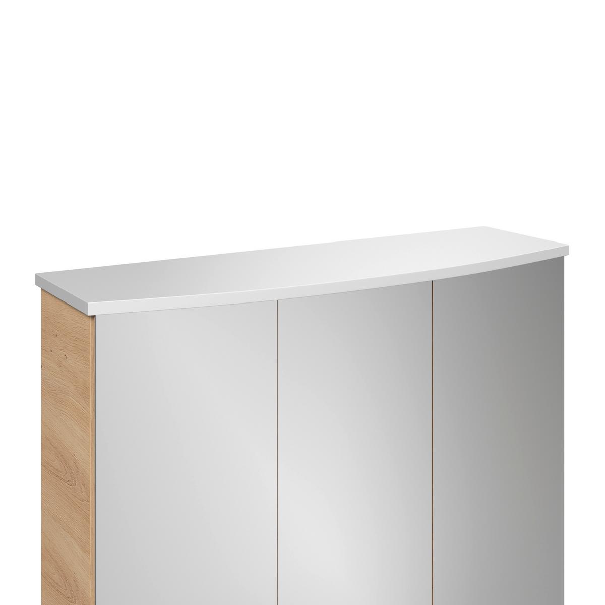 Tükrös Szekrény Avensis - tölgyfa színű/átlátszó, Modern, faalapú anyag/üveg (75/73/20,5cm) - Luca Bessoni
