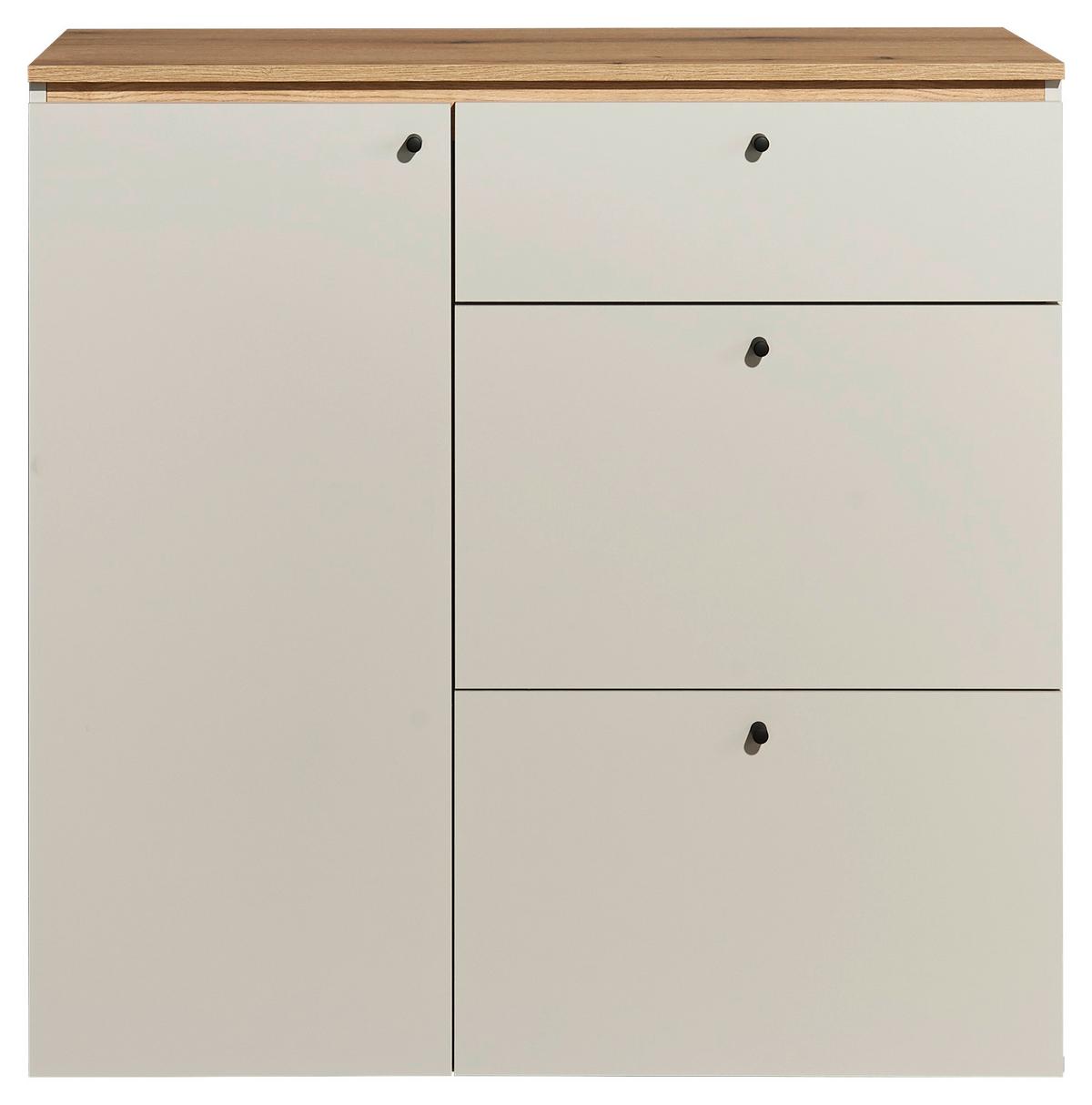 Cipősszekrény Lime 102/100cm - kasmírszínű/tölgyfa színű, Trend, faalapú anyag (102/100/38cm) - Livetastic