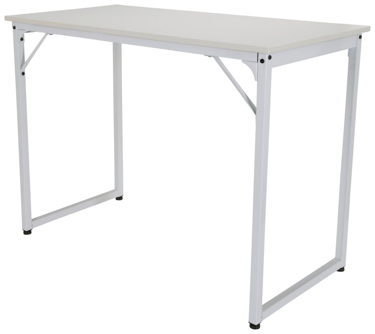 Schreibtisch Workspace I Weiß - Weiß, Basics, Holzwerkstoff/Metall (120/50/74cm) - MID.YOU