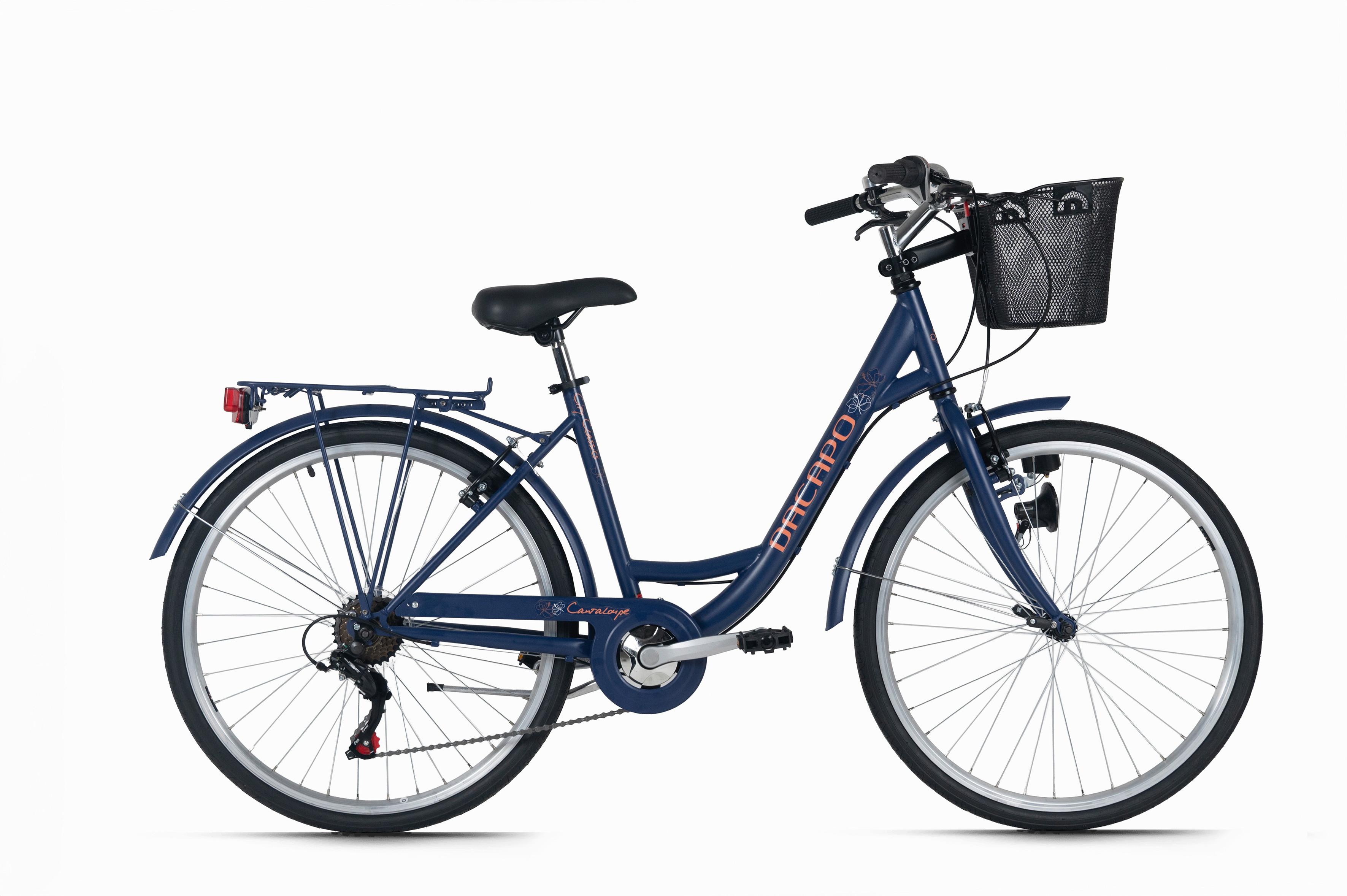 Citybike 26'' mit Korb DaCapo Cantaloupe blau - Blau, Basics, Metall (25/140/60cm)