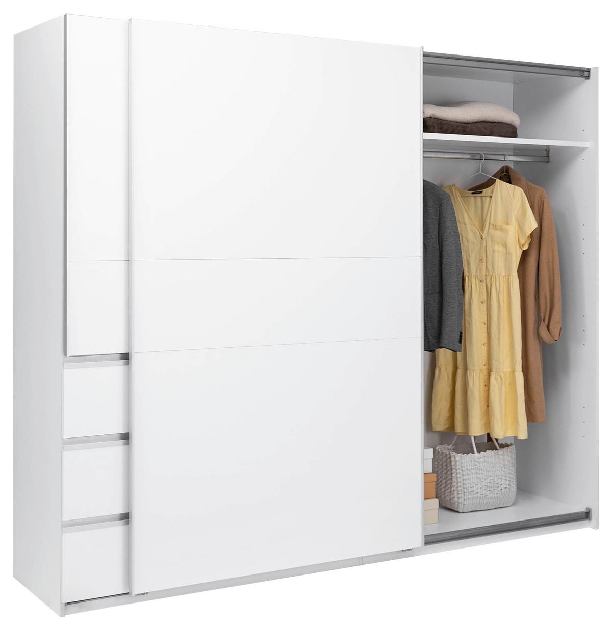 SCHIEBETÜRENSCHRANK Wilma Weiß B: 250cm - Weiß, MODERN, Holzwerkstoff (250/210/61,5cm) - P & B