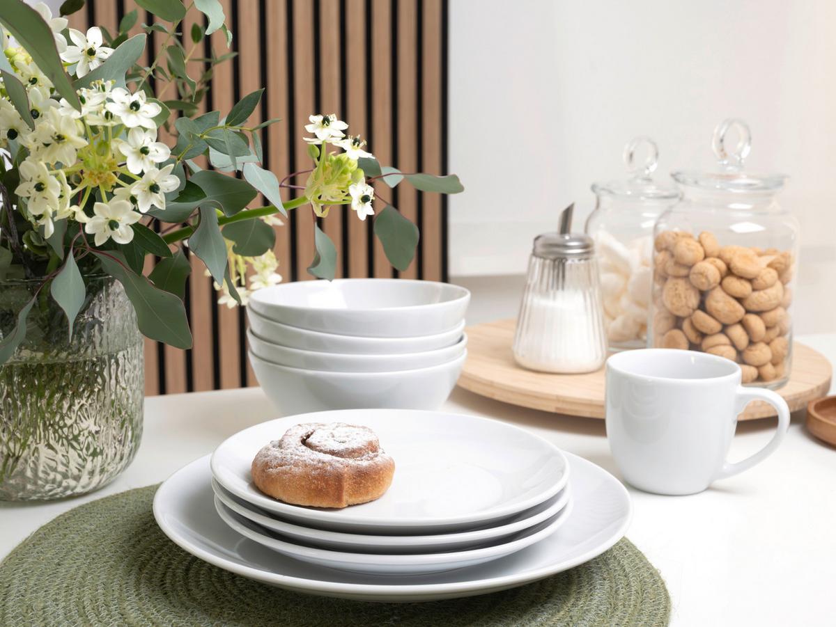 Kombiservice Bistrot Weiß, 16-teilig - Weiß, Basics, Keramik - Creatable