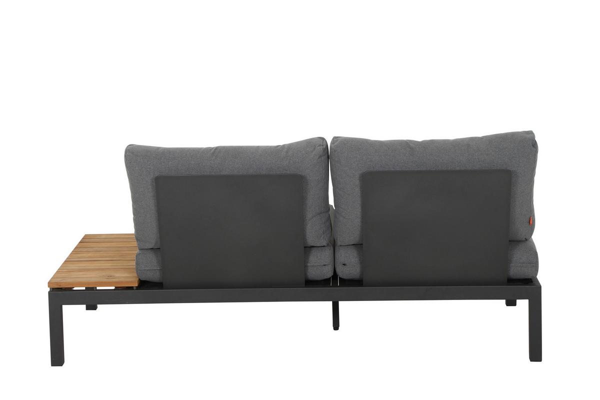 Loungegarnitur 4-Tlg Teakholz/Metall mit Kissen - Anthrazit/Grau, KONVENTIONELL, Holz/Textil (252/84/252cm) - Siena Garden