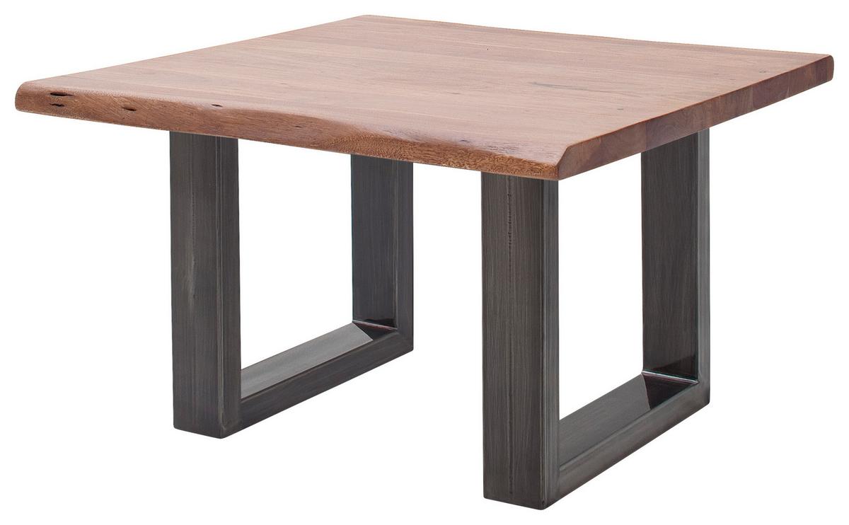 Couchtisch Holz mit Massiver Tischplatte Cartagena, Akazie - Walnussfarben/Nickelfarben, MODERN, Holz/Metall (75/45/75cm)