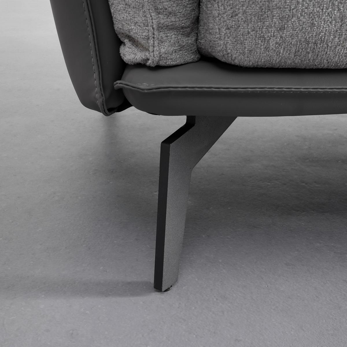 2-miestna pohovka s vankúšmi ELICIA sivá - čierna/svetlosivá, Modern, kov/drevo (205/88/92cm) - Bessagi Home