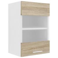 Küchenoberschrank Esilo B: 40 Cm Weiß/eiche Dekor - Weiß/Sonoma Eiche, KONVENTIONELL, Glas/Holzwerkstoff (40/60/31cm) - MID.YOU