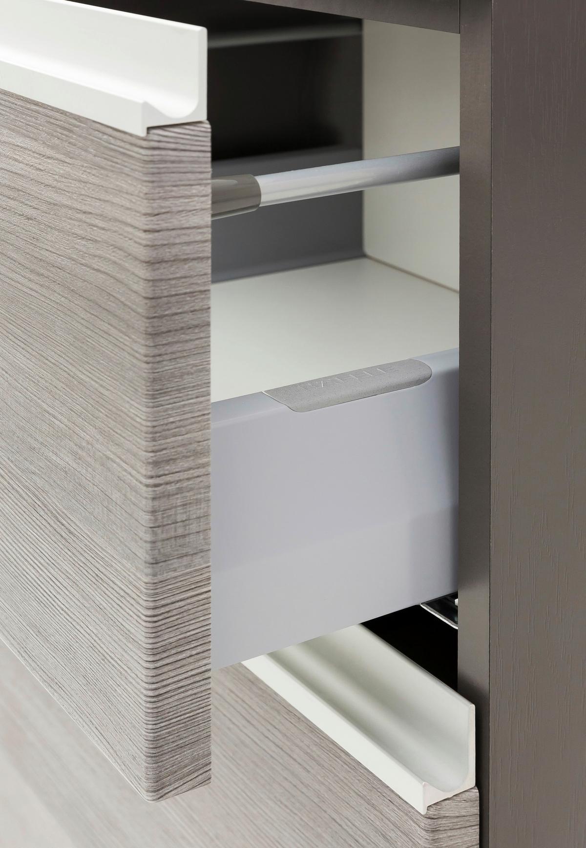 Midischrank Mit Soft-Close Arezzo 40cm, Eiche Dekor - Silberfarben/Silbereichenfarben, Basics, Holzwerkstoff (40/154/35cm) - Held