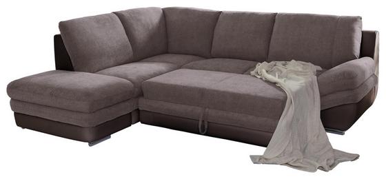 Wohnlandschaft in Dunkelbraun und Taupe