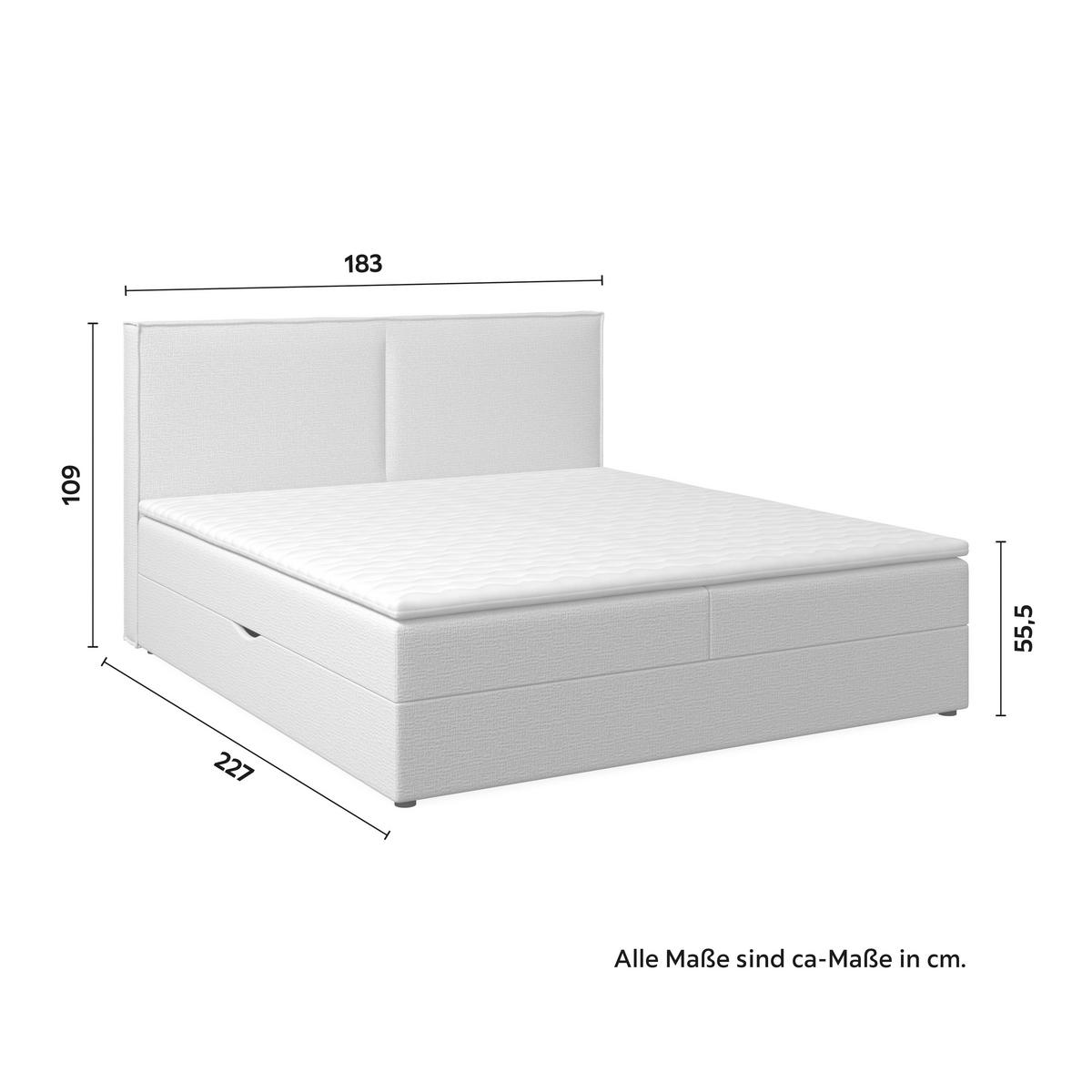 Boxspringová postel IMOLA 180x200, krémová - černá/krémová, Moderní, dřevo/textil (180/200cm) - Bessagi Home