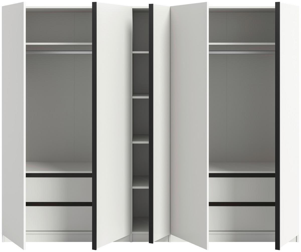 DREHTÜRENSCHRANK Oakland Weiß B: 230 cm - Weiß, MODERN, Holzwerkstoff (230/183/53cm) - MID.YOU