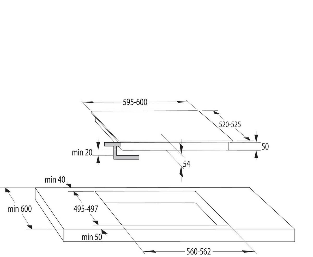 Induktionskochfeld It645bx - Basics, Glas (60/5,4/52,5cm) - Gorenje