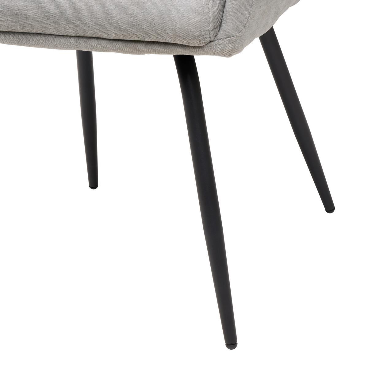 Armlehnstuhl Dali Grau/Schwarz B: 60 cm - Schwarz/Grau, Basics, Textil/Metall (60/86/55cm) - Livetastic